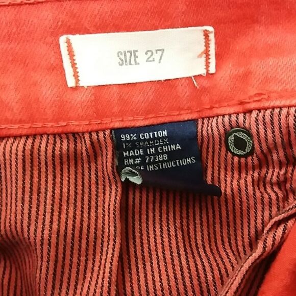 Madewell Red Denim Cut off Shorts Sz 27 - Picture 5 of 5